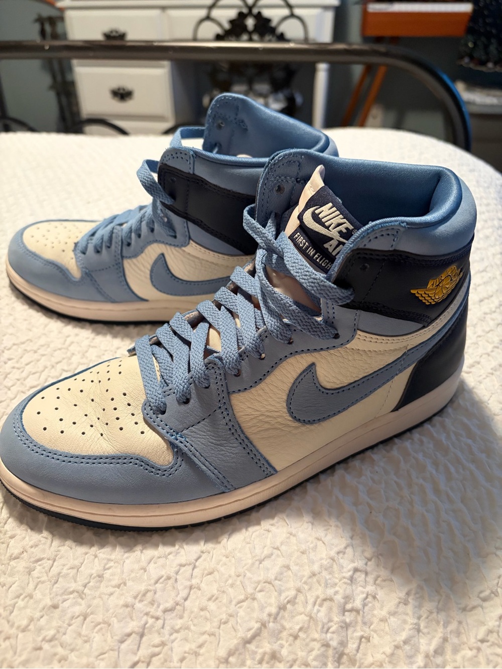 Nike Air Jordan 1 High White and University Blue/Black